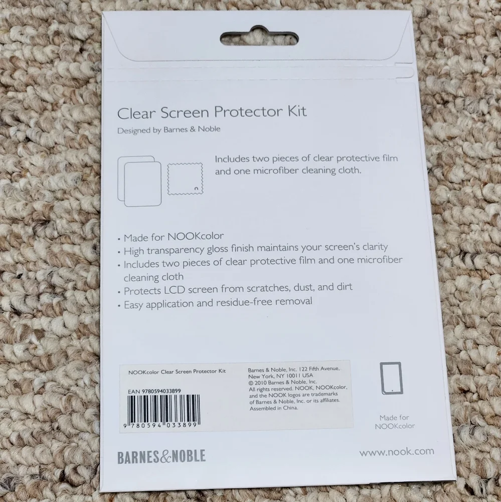Nook Color Clear Screen Protector Kit